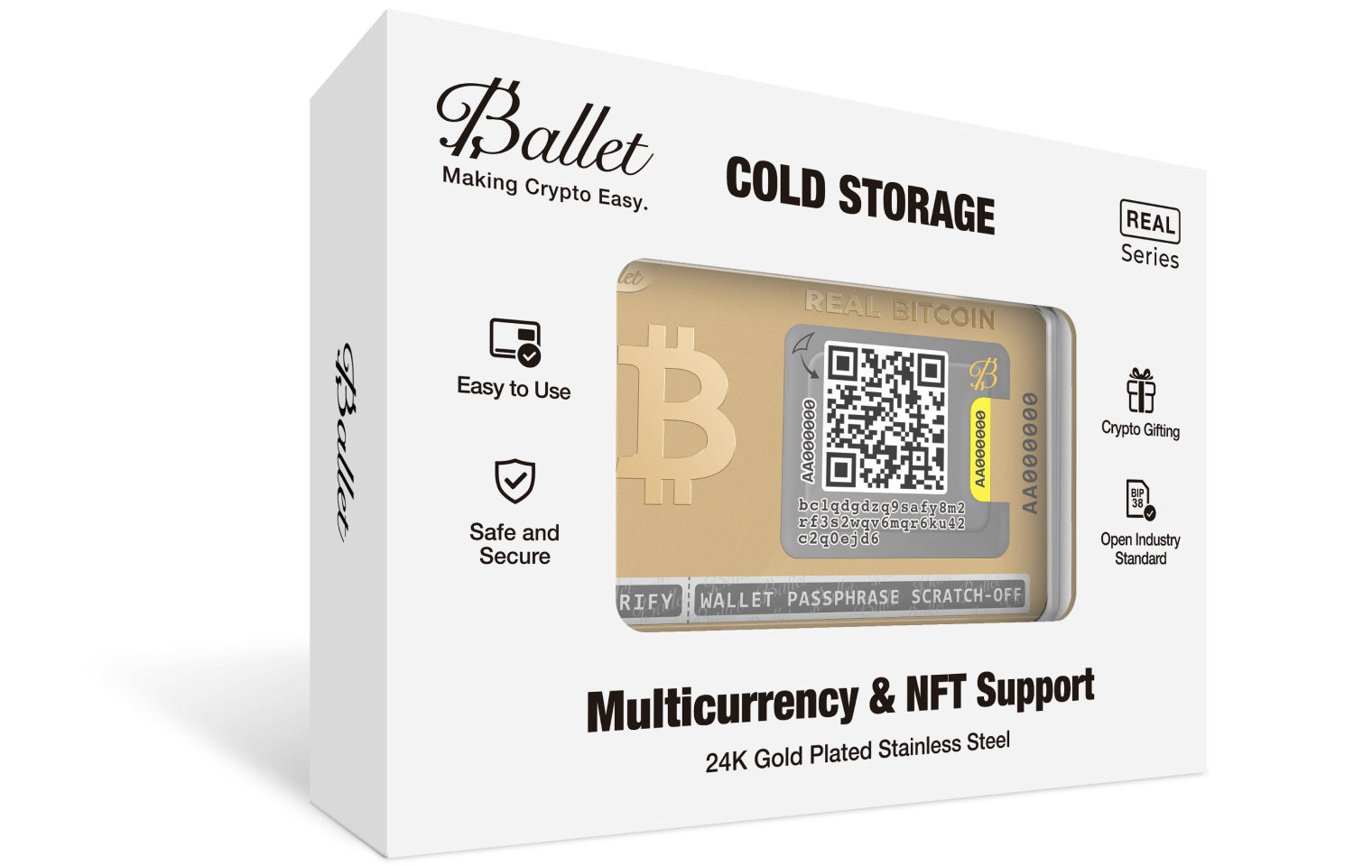 Ballet 24K Gold Plated Crypto BTC Wallet – IXOLITE DMCC
