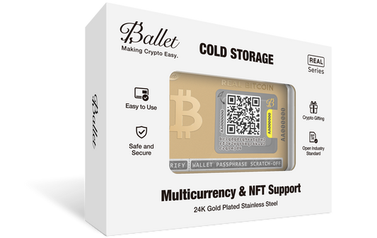 2x Ballet Gold Plated Crypto BTC Wallet (1 Stainless BTC Wallet Gift)