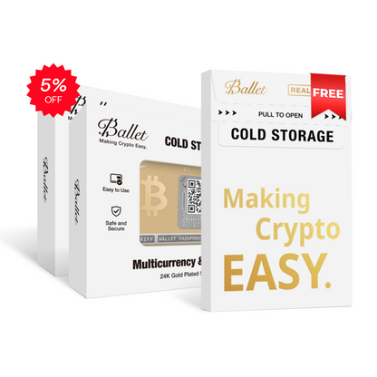 2x Ballet Gold Plated Crypto BTC Wallet (1 Stainless BTC Wallet Gift)