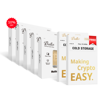 5x Ballet Gold Plated Crypto BTC Wallet (2 Stainless BTC Wallet Gift)