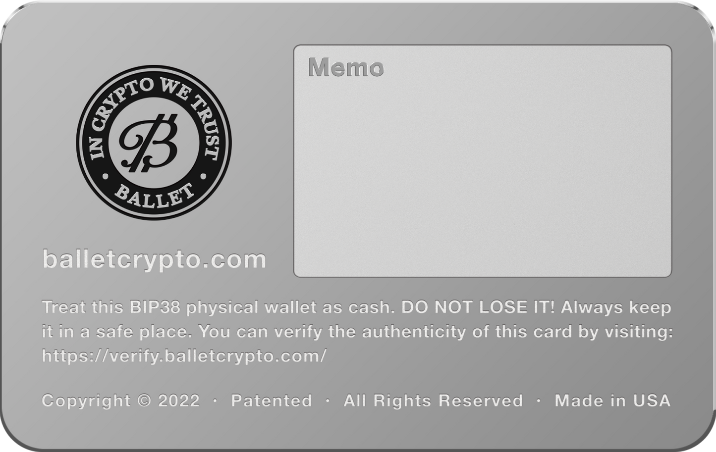 Ballet Cold Storage (BTC Wallet)