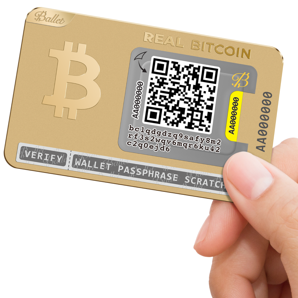 Ballet 24K Gold Plated Crypto BTC Wallet