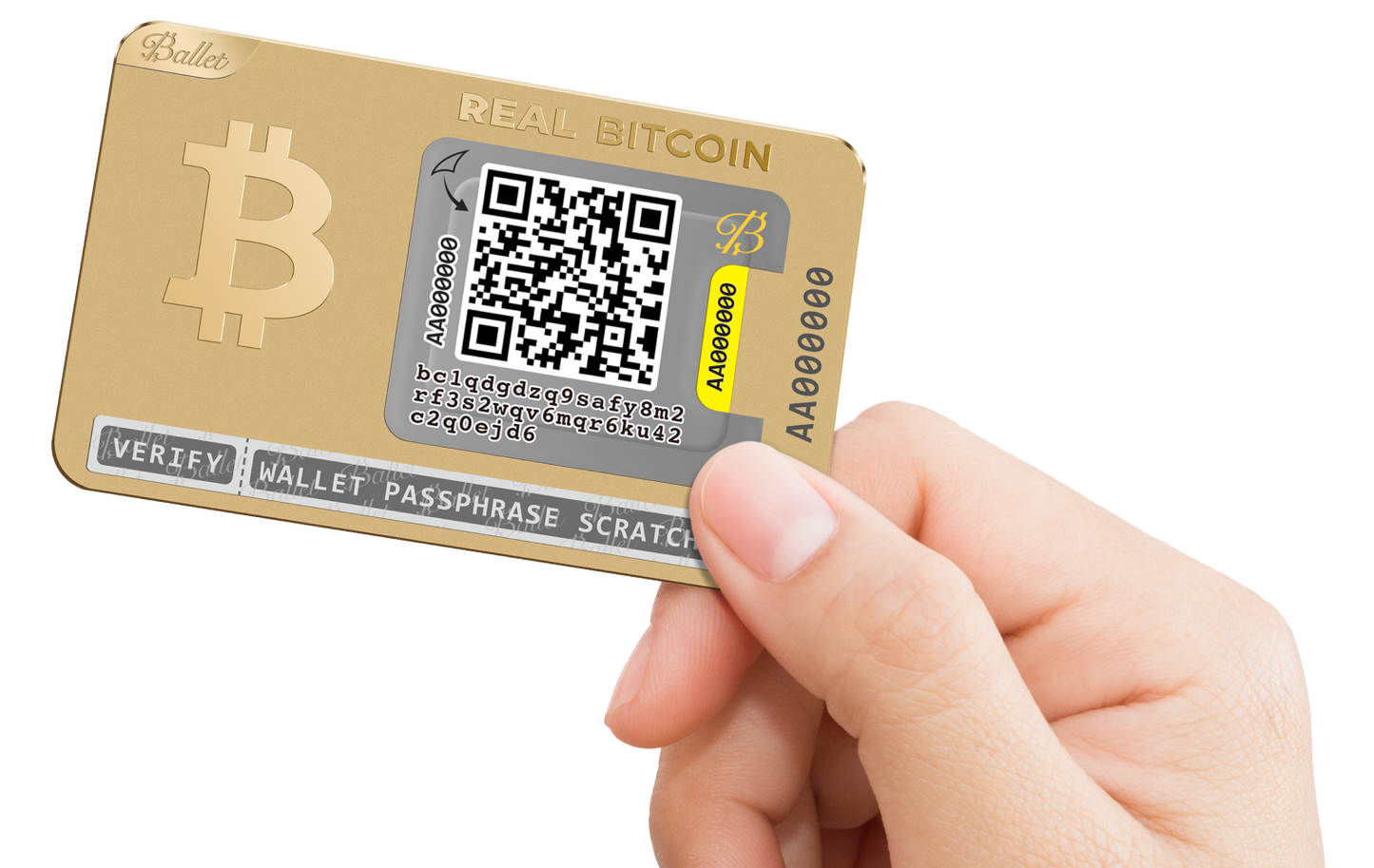 2x Ballet Gold Plated Crypto BTC Wallet (1 Stainless BTC Wallet Gift)